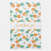 モノグラムパイナップル果実パターン キッチンタオル (縦)