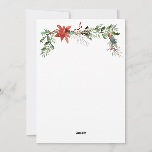 モノグラムパインリースクリスマスフォトホリデーカード シーズンカード (裏面)