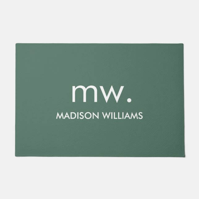 モノグラムパステルエレガントミスタイリッシュミラモダンリスト ドアマット (正面)