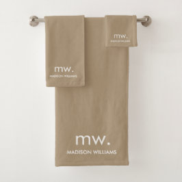 モノグラムパステルエレガントミスタイリッシュミラモダンリスト バスタオルセット