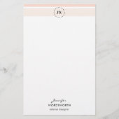 モノグラムパステルストライププロフェッショナル文房具 便箋 (正面)