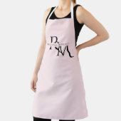 モノグラムパステルピンクエプロンパーソナライズされたホテル エプロン (インサイチュ)