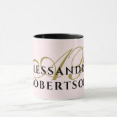 モノグラムパステルピンク金ゴールドブラックネームミニマル マグカップ (中央)