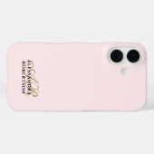 モノグラムパステルピンク金ゴールドブラックミニマルスタイリッシュリスト Case-Mate iPhoneケース (裏面 (横))
