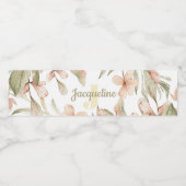 モノグラムパステルベビーピンクスカイベビー花デザイン ペットボトルラベル (シングルラベル)