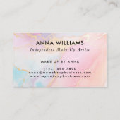 モノグラムパステルレインボー&金ゴールドモダン大理石 名刺 (裏面)