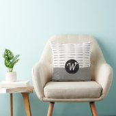 モノグラムパターングレーと白ミニマルデザイン クッション (椅子)