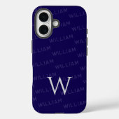 モノグラムパターンシンプルタイポグラフィ Case-Mate iPhoneケース (裏面)