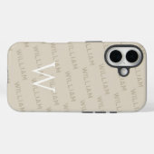 モノグラムパターンモダンタイポグラフィ Case-Mate iPhoneケース (裏面 (横))