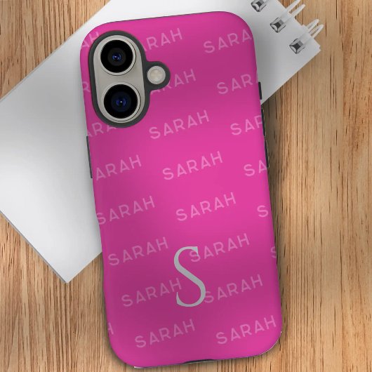 モノグラムパターンモダンタイポグラフィ Case-Mate iPhoneケース