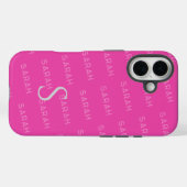 モノグラムパターンモダンタイポグラフィ Case-Mate iPhoneケース (裏面 (横))