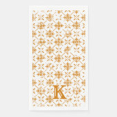 モノグラムパターン（の模様が）あるタイル |ゲストバス紙タオル (正面)