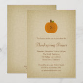 モノグラムパンプキン感謝祭ディナー招待状 招待状 (正面/裏面)