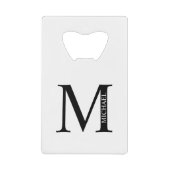 モノグラムパーソナライズされたおよび名前クレジットカードボトル クレジットカード栓抜き (正面)