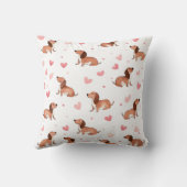 モノグラムパーソナライズされたかわいいダシュント犬 クッション (裏面)