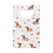 モノグラムパーソナライズされたかわいいダシュント犬 クレジットカード栓抜き (裏面)