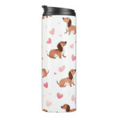 モノグラムパーソナライズされたかわいいダシュント犬 タンブラー (回転右)