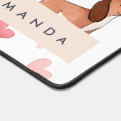 モノグラムパーソナライズされたかわいいダシュント犬 デスクマット (コーナー)