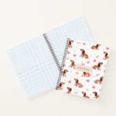 モノグラムパーソナライズされたかわいいダシュント犬 ノートブック (内部)