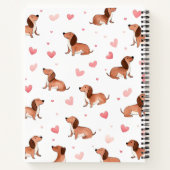 モノグラムパーソナライズされたかわいいダシュント犬 ノートブック (裏面)