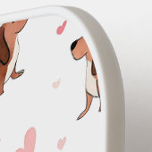 モノグラムパーソナライズされたかわいいダシュント犬 ピックルボールラケット (左詳細)