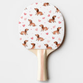 モノグラムパーソナライズされたかわいいダシュント犬 卓球ラケット (裏面)