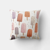 モノグラムパーソナライズされたかわいいポピュシクル模様 クッション (裏面)