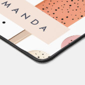 モノグラムパーソナライズされたかわいいポピュシクル模様 デスクマット (コーナー)