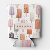 モノグラムパーソナライズされたかわいいポピュシクル模様 缶クーラー (裏面)