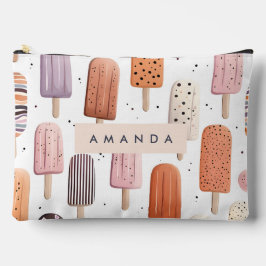 モノグラムパーソナライズされたかわいい春チューリップパターン アクセサリーポーチ