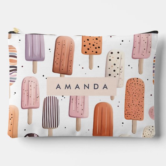 モノグラムパーソナライズされたかわいい春チューリップパターン アクセサリーポーチ (正面)