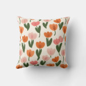 モノグラムパーソナライズされたかわいい春チューリップパターン クッション (裏面)