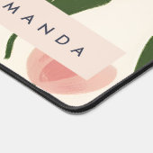 モノグラムパーソナライズされたかわいい春チューリップパターン デスクマット (コーナー)