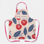 モノグラムパーソナライズされたさくらんぼ及び葉柄 エプロン (正面)