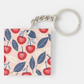 モノグラムパーソナライズされたさくらんぼ及び葉柄 キーホルダー (裏面)