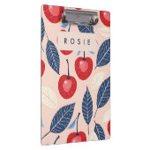 モノグラムパーソナライズされたさくらんぼ及び葉柄 クリップボード (右)