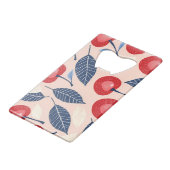 モノグラムパーソナライズされたさくらんぼ及び葉柄 クレジットカード栓抜き (裏面アングル)