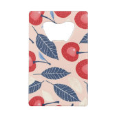 モノグラムパーソナライズされたさくらんぼ及び葉柄 クレジットカード栓抜き (裏面)