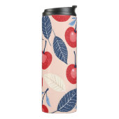 モノグラムパーソナライズされたさくらんぼ及び葉柄 タンブラー (回転左)