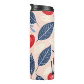 モノグラムパーソナライズされたさくらんぼ及び葉柄 タンブラー (回転右)