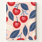 モノグラムパーソナライズされたさくらんぼ及び葉柄 ノートブック (裏面)