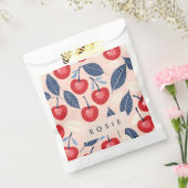 モノグラムパーソナライズされたさくらんぼ及び葉柄 フェイバーバッグ (封をした状態)
