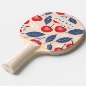 モノグラムパーソナライズされたさくらんぼ及び葉柄 卓球ラケット (正面アングル)