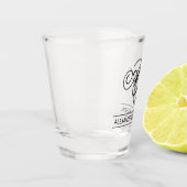 モノグラムパーソナライズされたとネームショットグラス ショットグラス (左)