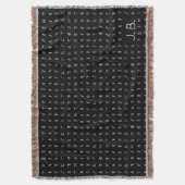 モノグラムパーソナライズされたとルーン記号ブランケット スローブランケット (正面縦)