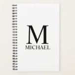 モノグラムパーソナライズされたと名前のプランナー プランナー手帳<br><div class="desc">モノグラパーソナライズされたムと名前ギフトは、白い背景にパーソナライズされた黒いクラシックセリフのフォントスタイルでモノグラムと名前を特徴とする。休日の贈り物として完璧な,任意の特別な機会のためのパパとギフトのための父の日の贈り物。</div>