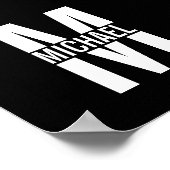 モノグラムパーソナライズされたと名前のポスター ポスター (角)
