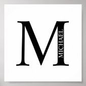 モノグラムパーソナライズされたと名前のポスター ポスター (正面)