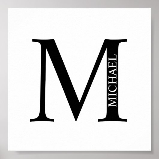 モノグラムパーソナライズされたと名前のポスター ポスター (正面)