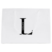 モノグラムパーソナライズされたと名前の大抱き枕 ラージペーパーバッグ (正面)